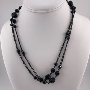 Liz Claiborne black beaded necklace